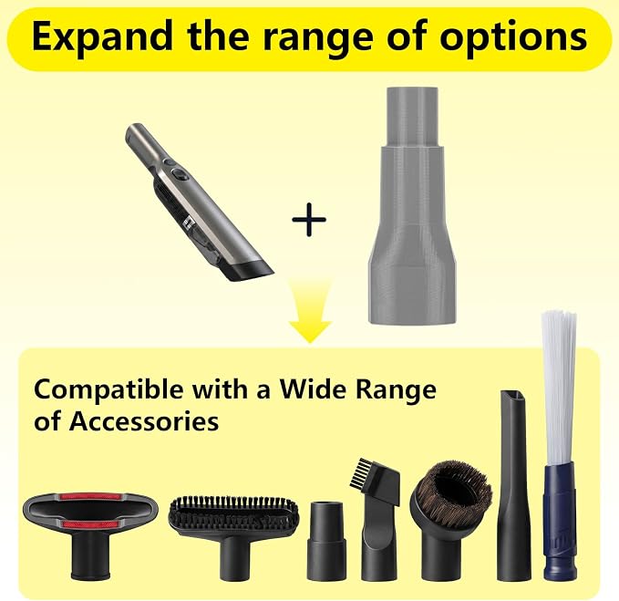Vacuum Adapter, Universal Connector compatible with Shark Wandvac WV200 WV201, Compatible with 1.25 Inch & 1.38 Inch Hoses and Tools