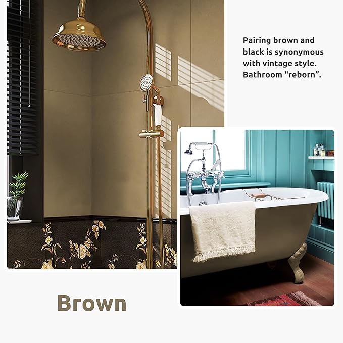 Tub and Tile Refinishing Kit 35oz with Tools, Low Odor DIY Bathroom Paint Sink Tub Countertop Tile Shower Paint for Bathroom Kitchen Porcelain Fiberglass, Semi-Gloss Brown