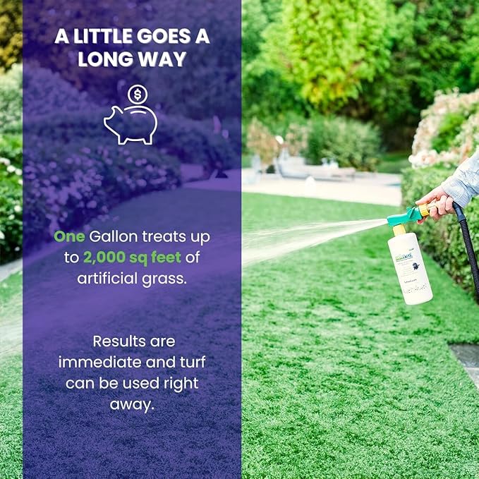 TurFresh BioX Artificial Turf Odor Eliminator – Yard Deodorizer for Dog Urine & Feces – Natural Concentrate Outdoor Cleaner – Safe for Kids & Pets – 1 Gallon Lemon Scent
