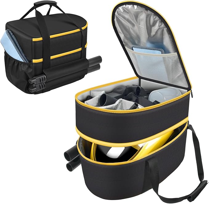 Bag for Wagner Spraytech 0282014 905e/915e/925e Portable Steam Cleaner, Foldable Handheld Steamer Storage Case for 18 Accessories Cleaning Brushes, Wallpaper Steam Plate with Pockets-Bag Only(YELLOW)