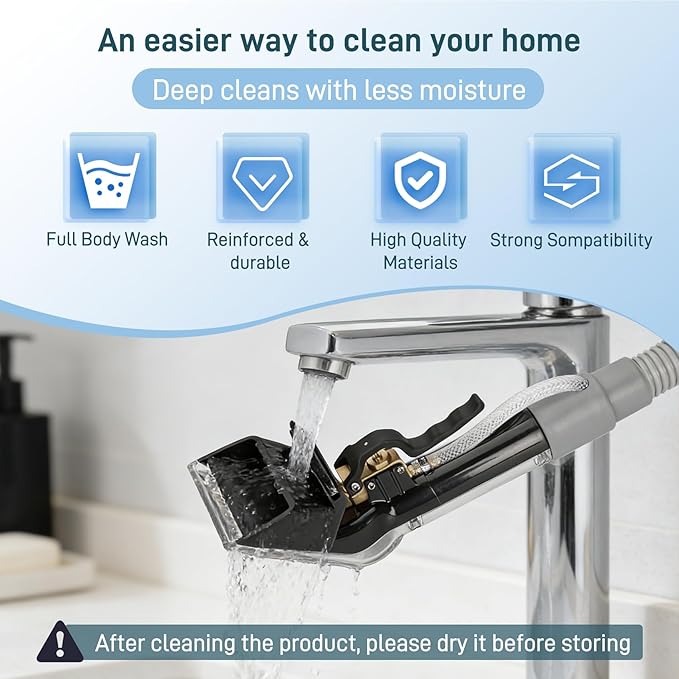 Universal Upholstery Tool Attachment with 12-ft Hose, Compatible with Rug Doctor Mighty Pro & X3 Commercial Carpet Cleaners, for Upholstery, Stairs, Rugs, Mattresses & Spot Cleaning