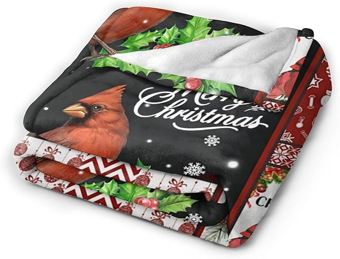 Tijuboni Cardinal Bird Throw Blanket for Girls Boys Women Men Kids Adults Soft Flannel Fleece Blanket for Couch Sofa Bed Home Decor 40"x50"