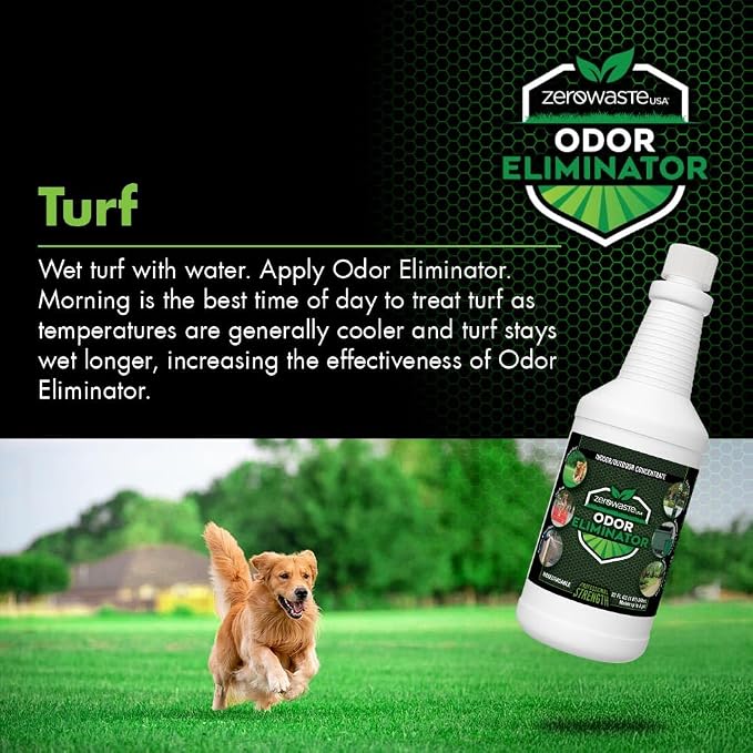 ZERO WASTE USA Odor Eliminator Ultra Concentrate - Commercial Strength Enzyme Cleaner - Eliminates odors from Any Organic Matter - Made in USA - Makes up to 128 Gallons (4 Gallons)