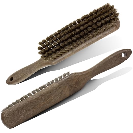 SPARTA 8 Inch Soft Counter Brush with Polyester Bristles and 5 Inch Handle, Color Coded Handheld Broom for Tables Countertops and Foodservice Surfaces, 13 Inch Overall Length, Brown
