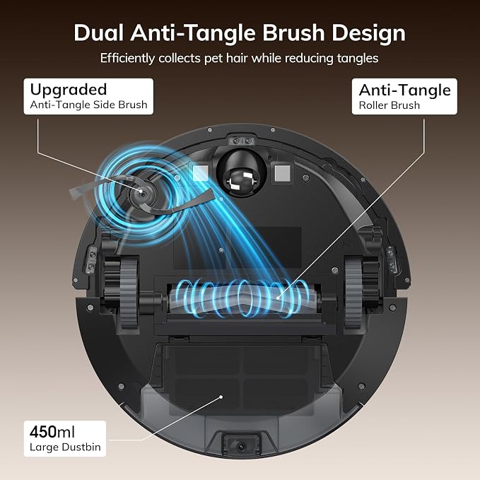 ILIFE A30s Robot Vacuum, 10000Pa Max Suction Robotic Vacuum Cleaner | LiDAR Navigation, Home Mapping, No-Go Zone, 150 Mins, 2.4G App, Voice and Remote Control, for Hard Floor, Carpet and Pet Hair
