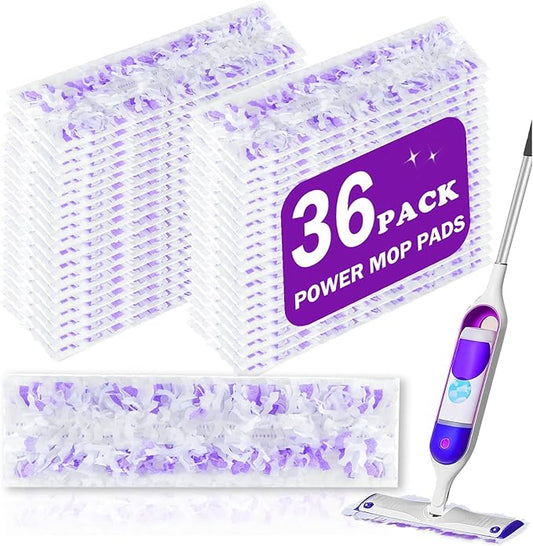 36 Pack Power Mop Refill Pads for Swiffer PowerMop - 5X Cleaning Power Mop Pads for All Multi-Surface Hardwood Floor Cleaning, 12 Layers Thickened Durable | Super Absorbent