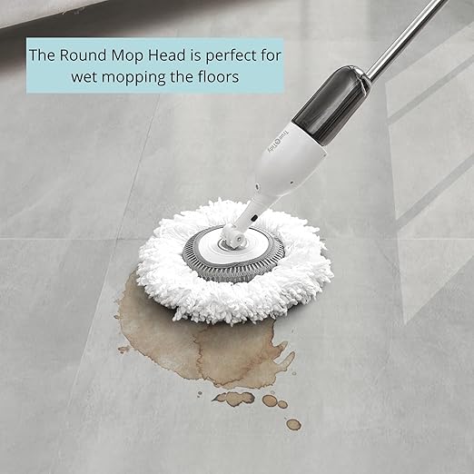True & Tidy Clean Everywhere Spray Mop Kit Premium Floor Spray Mop Refill with Any Cleaning Solution, Includes 6 Pads (2 Microfiber, 2 Round, 2 Squeegee Pad)