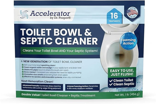 Dr. Pooper Toilet Bowl & Septic Tank Cleaner—Powerful Stain Remover & Odor Eliminator—Bio-Activated Formula for Deep Cleaning & Septic Maintenance—Safe for Pipes & All Plumbing Systems