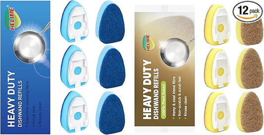 Non Scratch Dish Wand Sisal Hemp Replacement Brush Head, Plant Based Heavy Duty Scrubber Dispenser,Non Scratch Dispensing Scrubbers, Dishwashing Cleaning Supplies