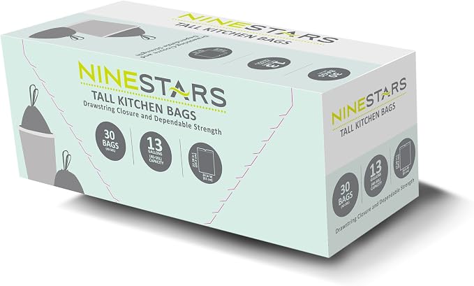Ninestars Automatic Touchless Infrared Motion Sensor Trash Can Combo Set, 13 Gal & 3 Gal, Stainless Steel Base