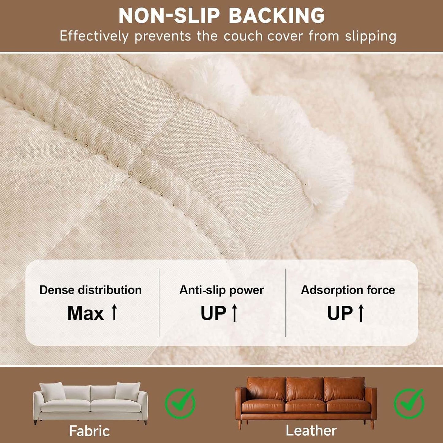 OTOB All Season Couch Cover for Dogs Washable, Non Slip Fuzzy Plush Pet Couch Covers Kids Pet Friendly, Geometric Jacquard Modern Soft Loveseat Sofa Slipcovers Protectors (White, 27.6"x59.1")