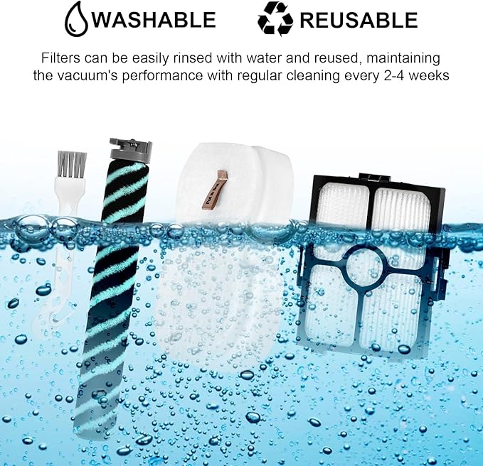 Replacement Parts Accessories Kit Compatible with Shark HZ4000 HZ4002 Corded Stick Vacuum Cleaner, 1 Roller Brush, 2 HEPA Filters, 4 Foam & Felt Filters, 4 Odor-Neutralizer Cartridge