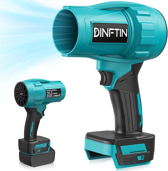 Dinftin Brushless Cordless Leaf Blower Compatible for Makita 18V Battery(Tool Only), 125MPH 430CFM Variable Speed Turbo Blower, Lightweight Handheld Blower for Lawn, Garage, Snow, Patio