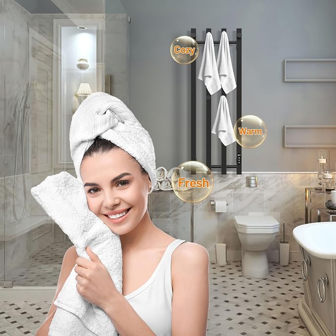 Paraheeter Towel Warmer, Towel Warmer Rack, Heated Towel Racks for Bathroom, Towel Heater, Towel Dryer, Wall Mounted, CSA Certified