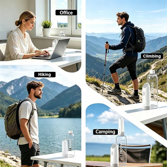 Insolife® Portable Bidet | High Pressure Travel Bidet 350ml | 2 Pressure Modes, IPX7 Waterproof, USB Rechargeable Personal Hygiene on Trip & Daily Use