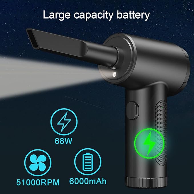 Duster Cordless 68W 3-Speed Adjustable Blower for Electronics Car Detailing Keyboard and Home Use