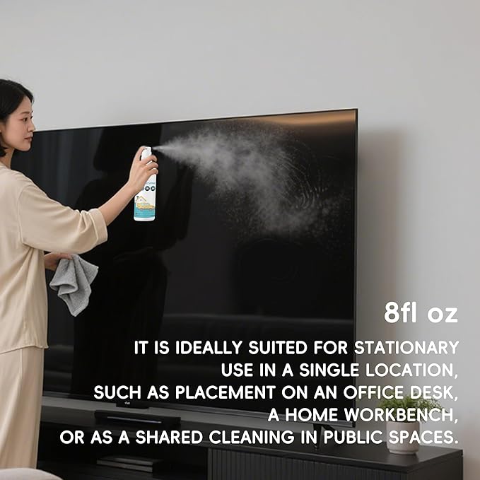 Screen Cleaner Spray -8oz Streak-Free TV Screen Cleaner Spray and Microfiber Cloth kit, Computer Screen Cleaner & Car Screen Cleaner for Flat Screen, TV,LCD,Laptop,Electronic Devices and Car