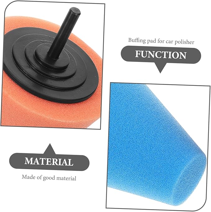 2pcs Car Wheel Polisher Sponge Buffing Pads with Drill Adapter Detail Buffers for Waxing and Polishing Durable and Comfortable Grip