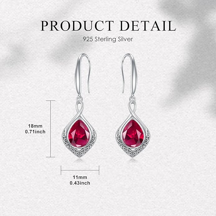 PELOVNY Celtic Knot Filigree Earrings for Women 925 Sterling Silver Moss Agate/Birthstone Infinity Earrings Birthday Christmas Jewelry Gifts for Mom Daughter Wife Sister