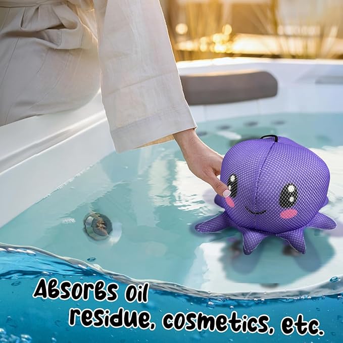 Hot Tub Scum Absorber for Spa Hot Tub,Hot Tub Sponge Scum Absorber.Spa Sponges for Hot Tub Cleaner Reusable.Hot Tub Skimmer,Hot Tub Oil Scum Absorber,Scum Balls for Spas Hot Tub,1 Pack