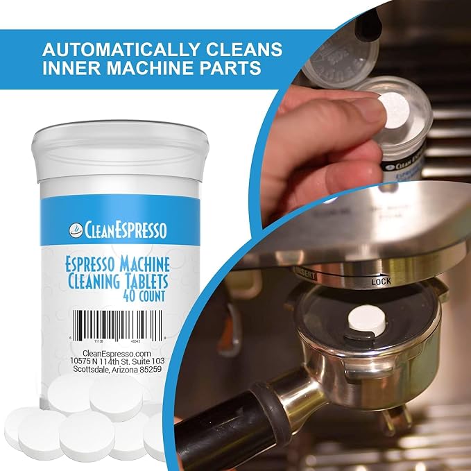 CleanEspresso - Designed For Breville Cleaning Kit - 40 Cleaning Tablets and 6 Water Filters for Breville Espresso Machines - 2g Espresso Machine Tablets