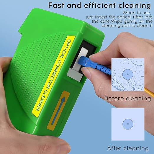 4pack Fiber Optic Cleaner Cleaning Pen Box Kit,FC SC ST LC 2.5/1.25mm Interface Fiber Optic Cleaner Tools,800+ Cleans,Optical Fiber Cable Connector Endface Optical Clean Tool Set