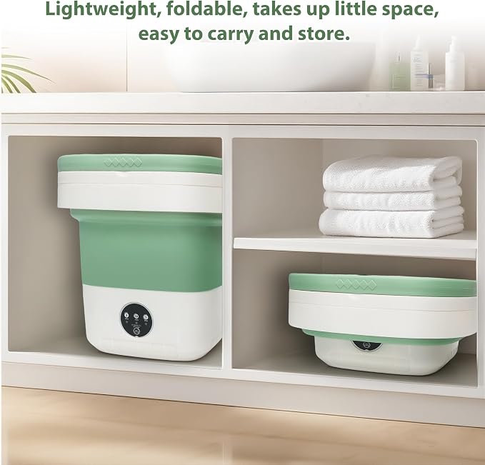 20L Portable Washing Machine with Spin Dryer, Foldable Mini Washer, 3 Wash Modes for Baby Clothes, Underwear and Socks, Ideal for Travel, Dorms and Camping