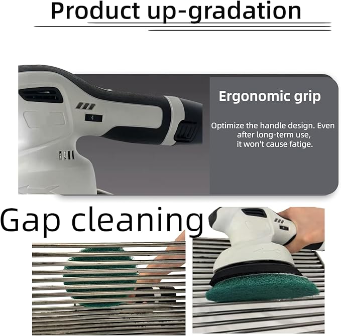 Electric Grill Brush BBQ Bristle-Free Electric Grill Cleaner Barbecue Cleaner Brushes with Replaceable Heads Grill Scrubber for Outdoor Grill - Suitable for All Kinds of Grill
