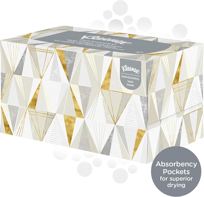 Kimberly Clark Kleenex Hand Towel White, Recycled Fiber, 10.5" Length x 9" Width | 18 Carton/Case
