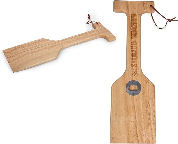 PICNIC TIME NCAA Unisex-Adult NCAA Hardwood BBQ Grill Scraper with Bottle Opener