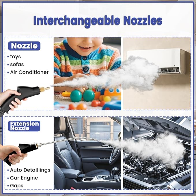 Steam Cleaner, Portable Pressurized Steamer for Cleaning with 14pcs Accessories, 6-Level Adjustable and 15s Heat-Up, Handheld Steam Cleaner for Home, Tile, Dirt, Grout, Grease, Car Detailing(Red)