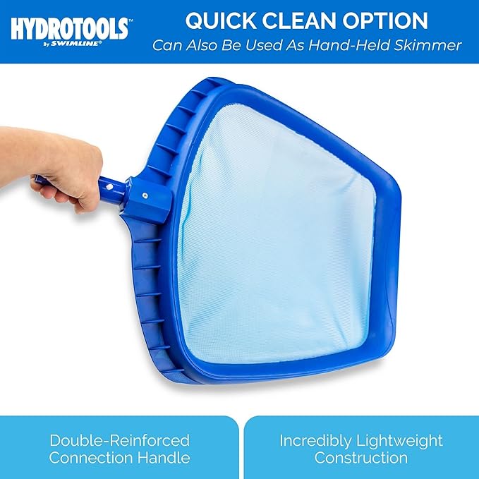 Swimline 8039 Premium Extra Strong Leaf Skimmer Net Head Cleaner for Swimming Pool Spa Fountain Pond Hot Tub Leaves Bugs Debris Fine Cleaning Maintenance, Heavy Duty Large, Blue (Pack of 4)