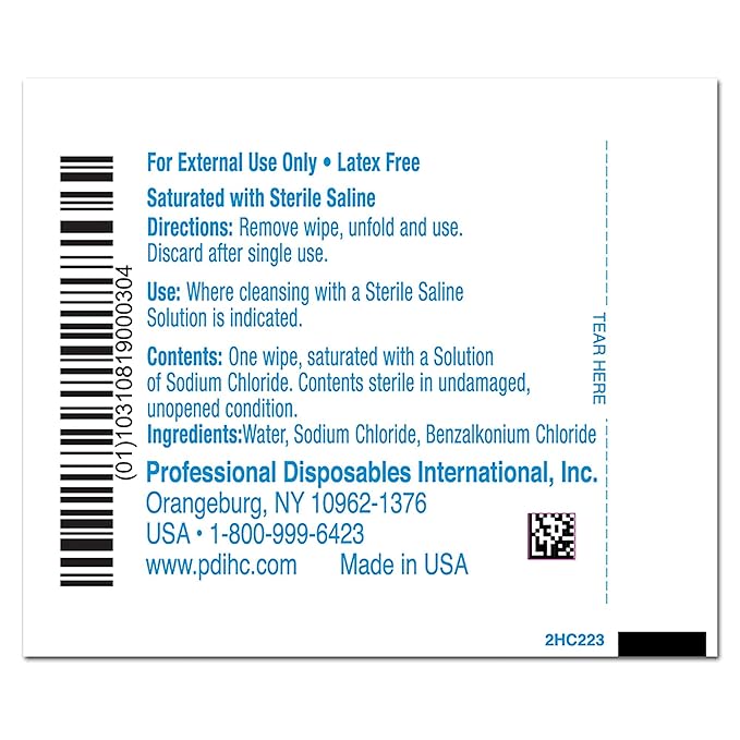 Hygea Sterile Saline Wipes, 6 x 4 Inch, C22370 (Case of 576)