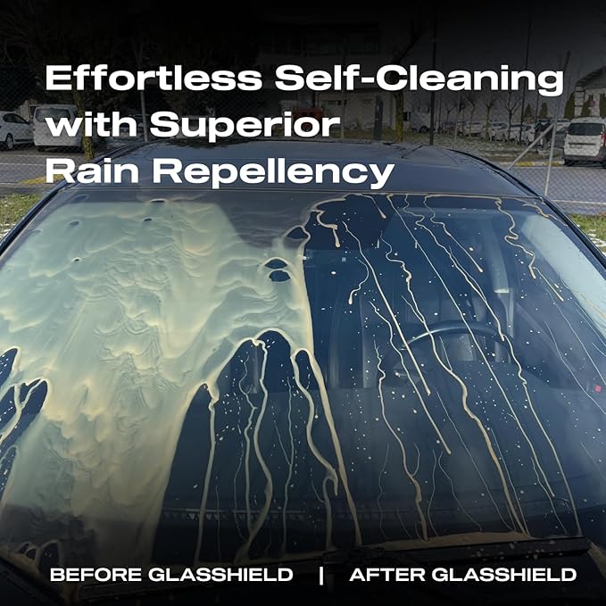 Nasiol GlasShield Nano Rain Repellent for Car Windshield, Glass Ceramic Coating, Super Hydrophobic to 30000 Miles, Super Easy Application Spray&Wipe, Clear Vision for Safe Driving, Easy Ice Removal