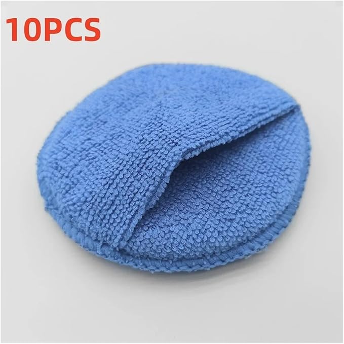 10 Pcs Microfiber Wax Applicator Mitts - Soft Polishing Sponge Pads for Surface Detailing and Cleaning(Blue 10Pcs)