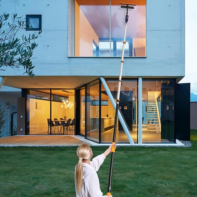 VEVOR Telescopic Extension Pole, 6-24 FT Multi-Purpose Extension Pole, Sturdy Aluminum Alloy Paint Extendable Pole with Flip-Lock Design, Telescopic Pole for Painting, Dusting and Cleaning