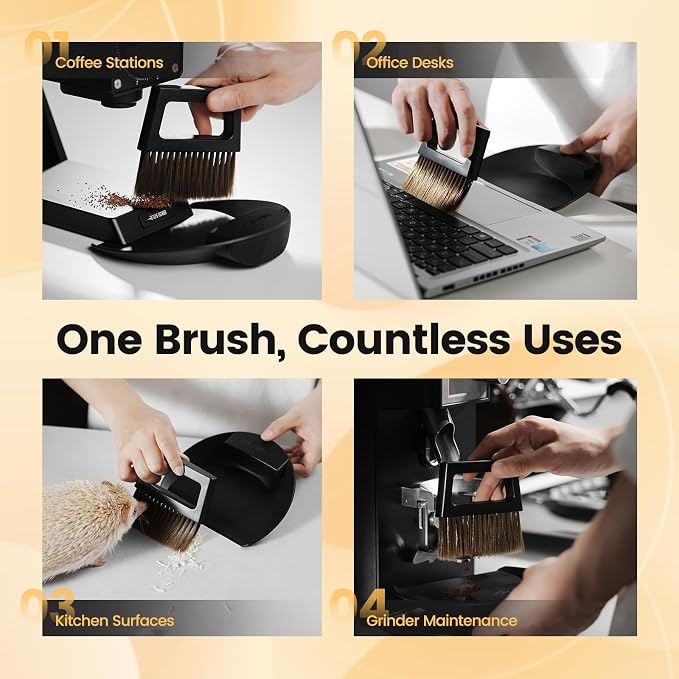 MHW-3BOMBER Coffee Knock Box Black and Hand Broom and Dustpan Set