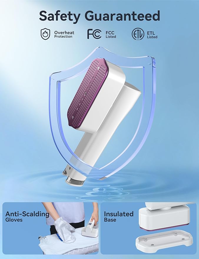 Sundu Steamer for Clothes,1200W Portable Travel Steamer&Iron 180ml White | Compact 15s heat-up, 180ml tank, 35min powerful steam, 4 Modes , includes gloves,Quick wrinkle removal for travel & home.