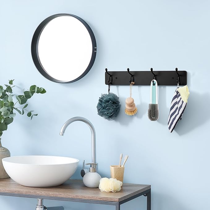 OUTNILI Broom Holder and Coat Rack Wall Mount Bundle