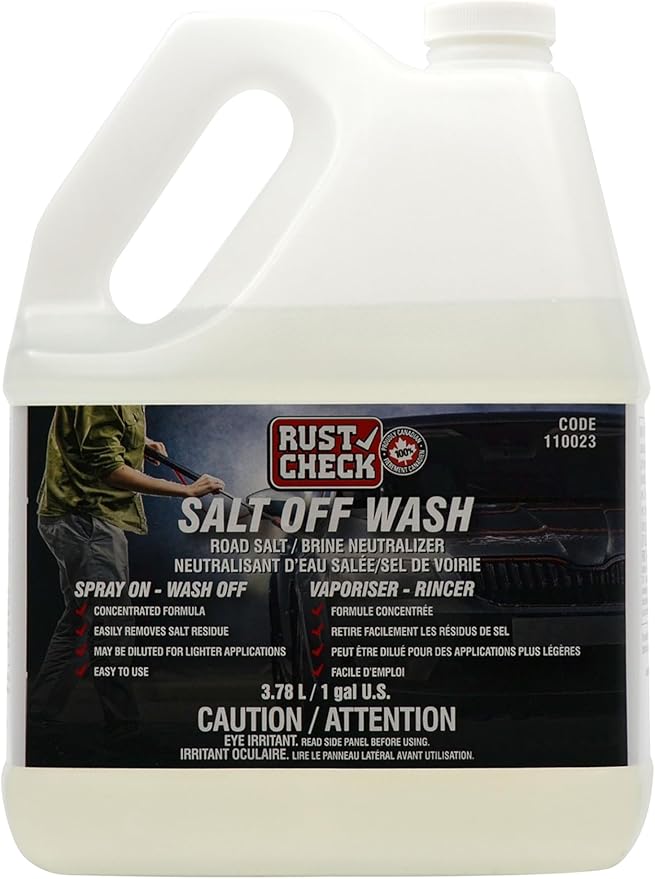 Rust Check Salt Off Wash - Car Salt Remover and Jet Ski Cleaner - Boat Wash and Outboard Motor Flusher - Multi-Surface and Driveway Salt Wash - Exterior Washdown Solution - 128 Fl Oz - Bottle