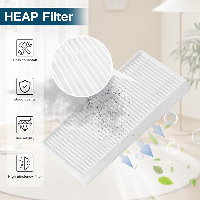 Replacement Parts for Eufy C10 Robot Vacuum Cleaner Accessories, 2 Roller Brush, 4 HEPA Filters, 6 Side Brushes, 6 Dust Bags, 1 Clean Tool, 1 Screwdriver
