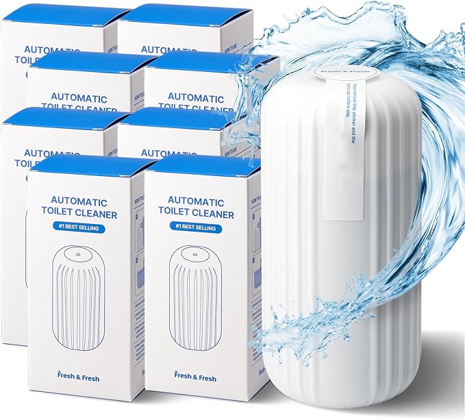 Fresh & Fresh Automatic Toilet Bowl Cleaners - 8 Bottles(UPTO 2500 FLUSHES/Bottle), Commercial and Residential Cleaner 3-4 MONTH Lasting Toilet Bowl Cleaner Bottle