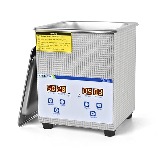 LICHEN 2L Ultrasonic Cleaner Professional Jewelry Cleaner with Digital Timer&Heater, Stainless Steel Ultrasonic Parts Cleaning Machine for Lab, Jewelry, Glasses, Watches, Tools