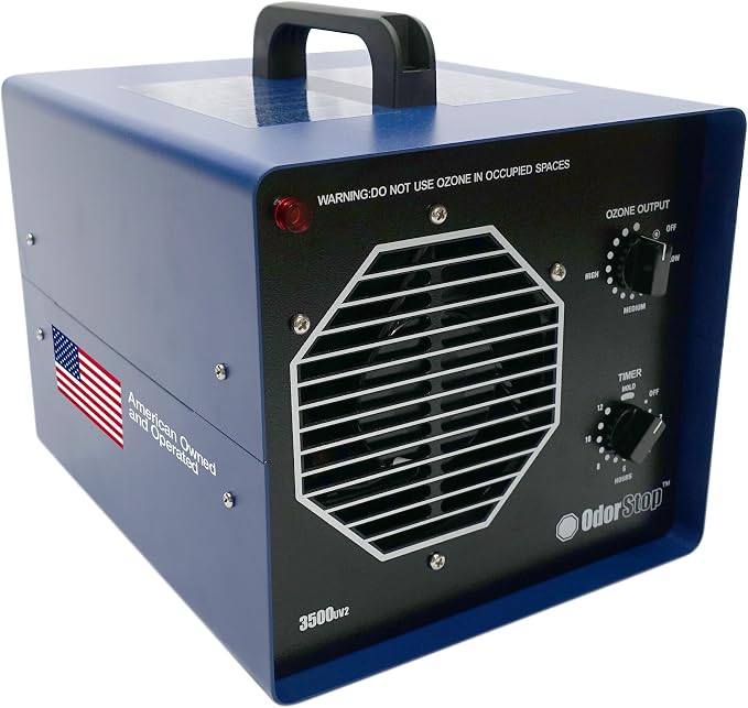 OdorStop OS3500UV2 Professional Grade Ozone Generator/UV Air Purifier for Areas of 3500 Square Feet+, For Deodorizing and Purifying Medium to Large Spaces Such as Homes and Offices