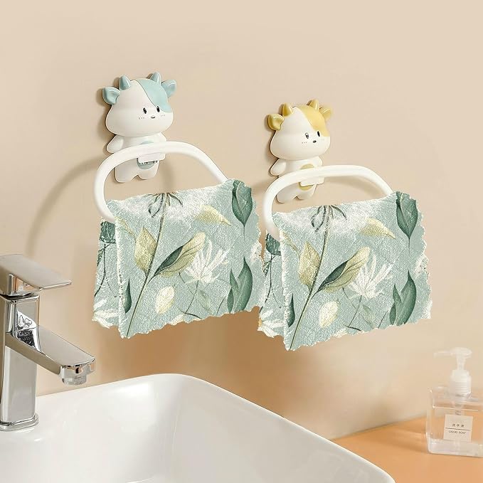 Sage Green Dandelion06 Kitchen Towels Dish Cloths Set of 6 Microfiber Cleaning Cloths for Cars Super Absorbent Machine