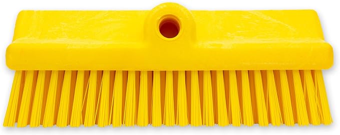 SPARTA 40423EC04 Plastic Floor Scrub Brush, Wall Brush, Equipment Brush With Nonabsorbent Bristles For Industrial Kitchens, Hospitals, Commercial Cleaning, 10 Inches, Yellow