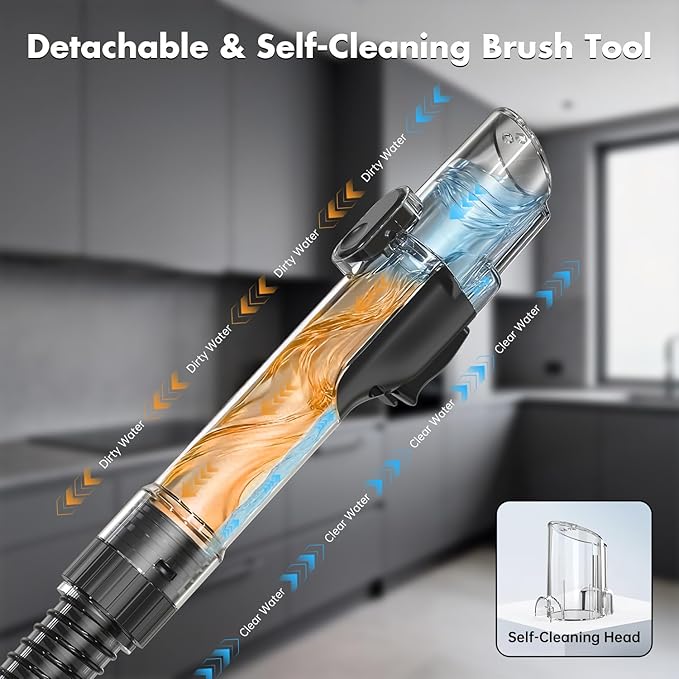 Portable Carpet & Upholstery Spot Cleaner Machine 20Kpa Power Suction Carpet Shampooer Deep Cleaning for Pet Stains,Couch,Stair,Car,Furniture with Dual Brush Heads & Self-Cleaning