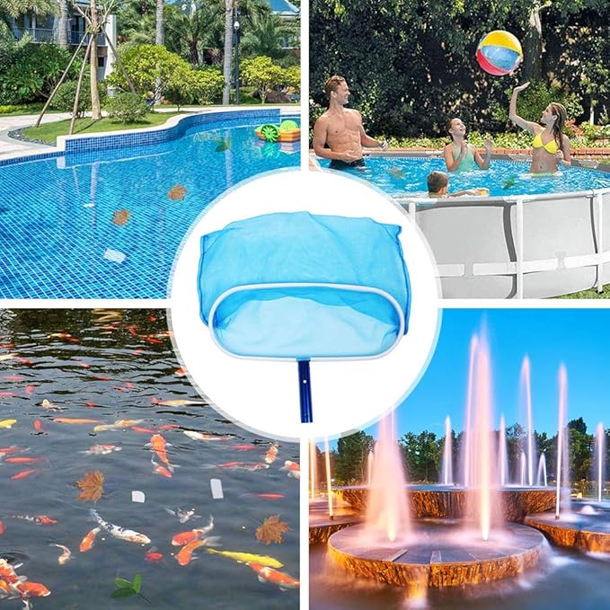 Pool Skimmer Net, Swimming Pool Leaf Skimmer Fine Mesh Net Skimmer Cleaner Pond Pool Accessories Pool Net for Cleaned Effortlessly