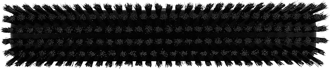 Vikan 31759 16" Heavy-Duty Push Broom, Soft/Stiff, Black