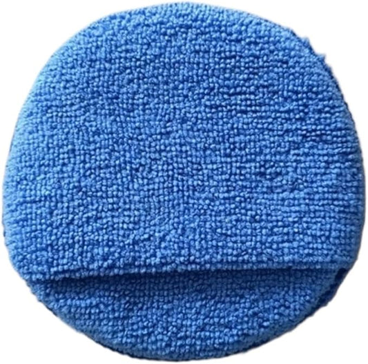 Compatible for 5Pcs Car Detailing Applicator Pads Care Foam Sponges Cleaning Tools Waxing Polish Soft Microfiber Round Pocket(Blue)